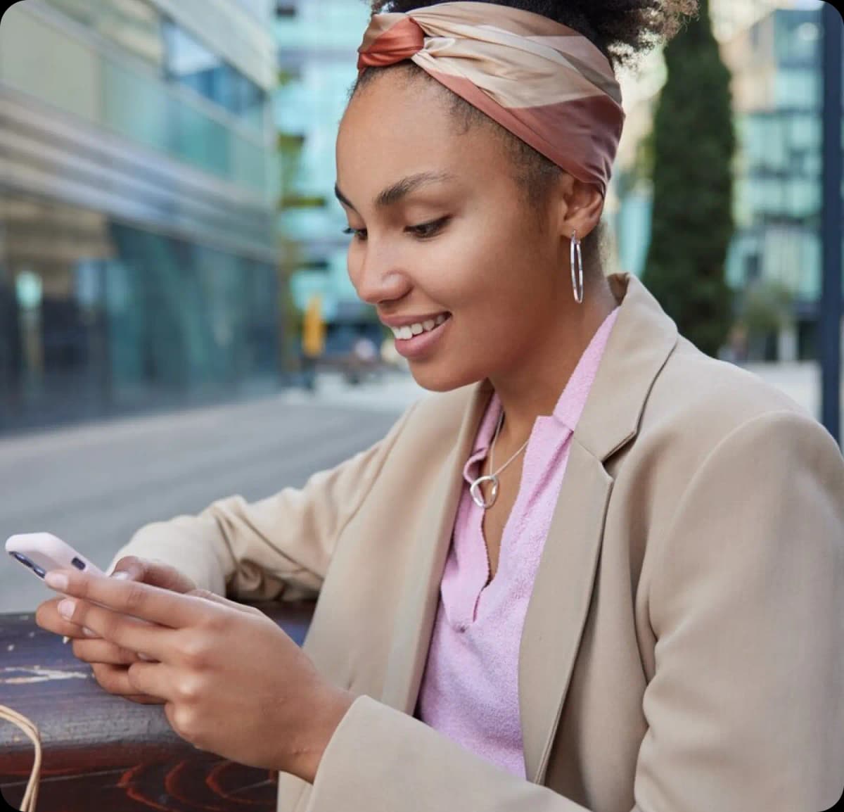 Woman holding a phone